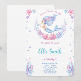 Sjöjungfru Födelsedagsinbjudan Inbjudningar
