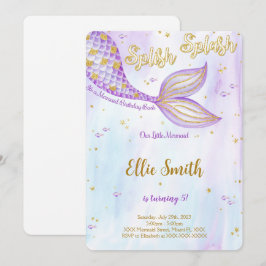 Sjöjungfru Födelsedagsinbjudan Inbjudningar