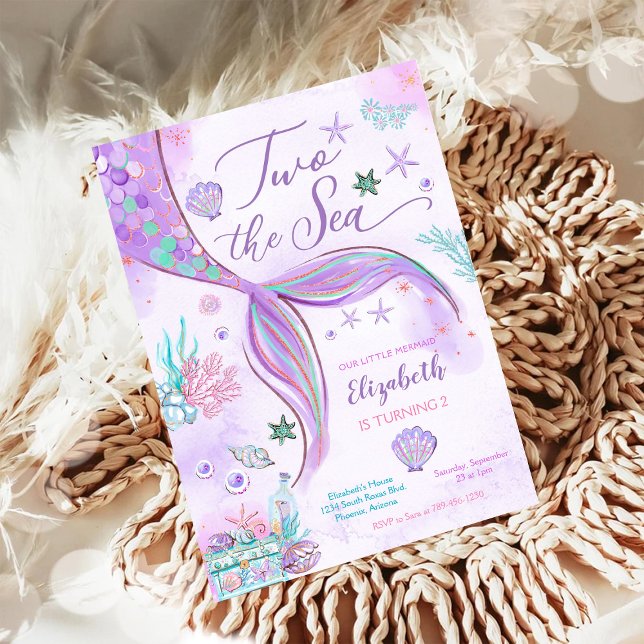 Sjöjungfru Födelsedagsinbjudan Tjej Inbjudningar (Skapare uppladdad)