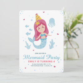 Sjöjungfru födelsedagsinbjudan, Under Havet Födels Inbjudningar