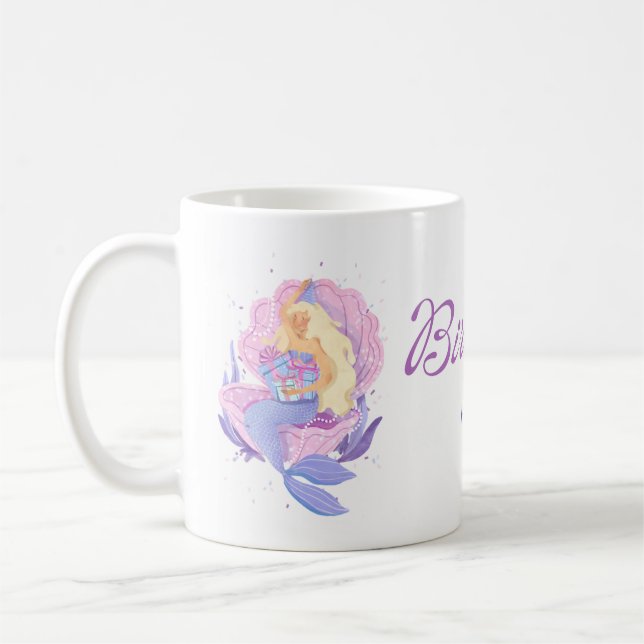 Sjöjungfru Födelsedagsmugg Kaffemugg (Vänster)