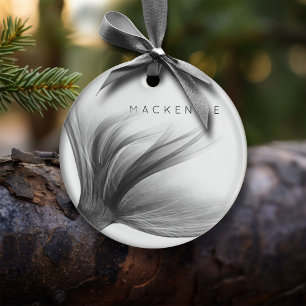 Sjöjungfru Foil Svan   Silver Faux Chrome-Anpassni Julgransprydnad Keramik