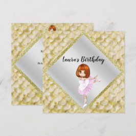 Sjöjungfru för Ballerina Cute Birthday Party-inbju Inbjudningar