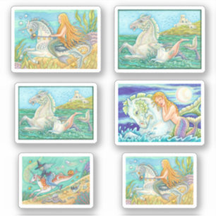 SJÖJUNGFRU FÖR BLANDAD SAMLING/MERHORSE FANTASY HO KLISTERMÄRKEN