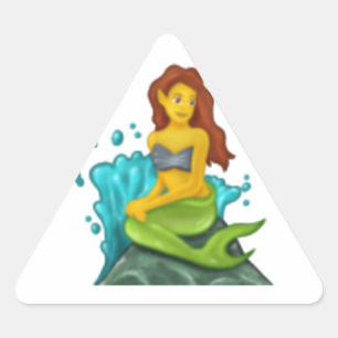 sjöjungfru för emoji triangelformat klistermärke