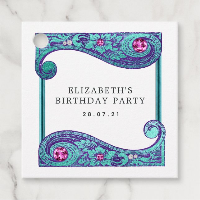 Sjöjungfru för Lila och magneter Gåvor Etiketter (Framsida)