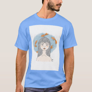Sjöjungfru för Mental Aquarius Fish Girl T Shirt