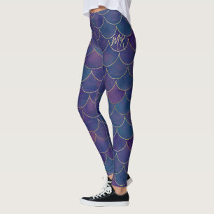Sjöjungfru för mörk Lila Personlig Leggings