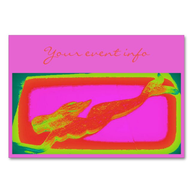 sjöjungfru för rödsimning bordsnummer (Framsidan)