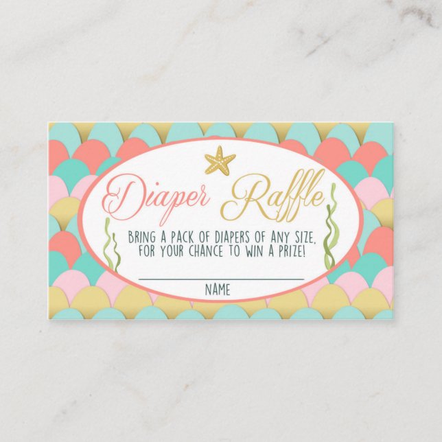 Sjöjungfru för ryggskölkort för babyskor,  Rosa Tilläggskort (Framsida)