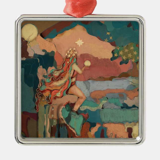 Sjöjungfru för stjärnor för Valhalla konstTuscan Julgransprydnad Metall (Framsidan)