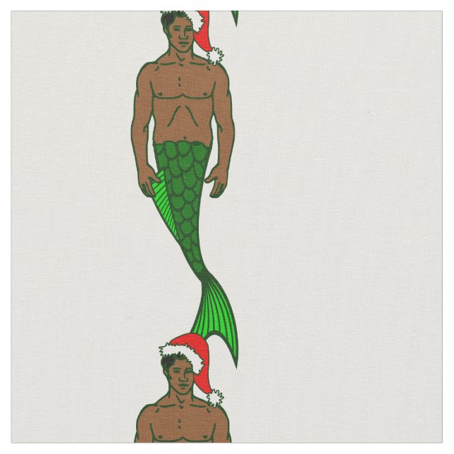 sjöjungfru för svartsvart merman christmas tyg (Närbild)