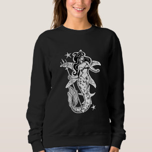 Sjöjungfru för svartvitt Retro-stift T Shirt