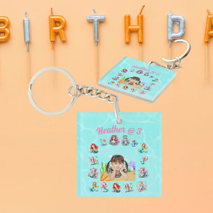 Sjöjungfru Foto Personlig Keychain Birthday Favori