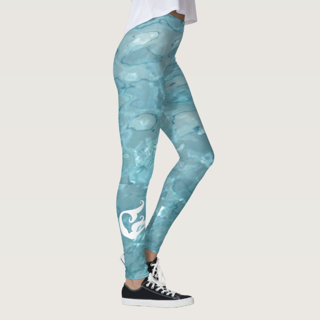 Sjöjungfru - Fotografi av Abstrakten Aqua Bassäng  Leggings (Höger)