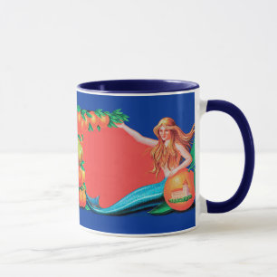 Sjöjungfru Fruit Låda etikett Art Coffee Mugg