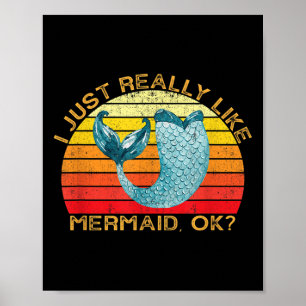Sjöjungfru - funn animalisk offert med Vintage Sha Poster