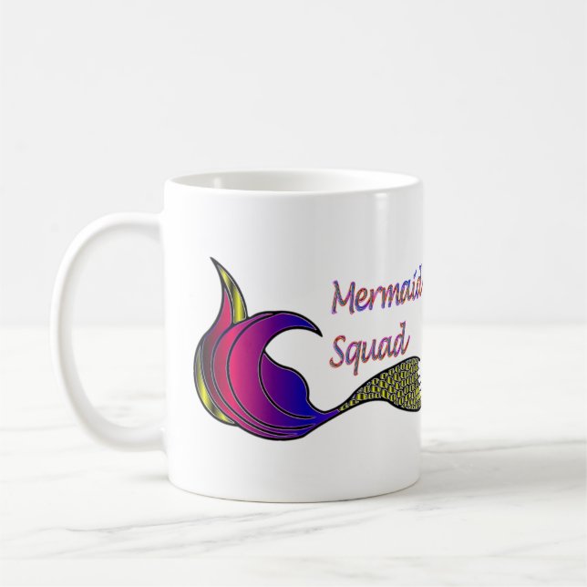 Sjöjungfru fyrkantig sjöjungfru svan med flera fär kaffemugg (Vänster)