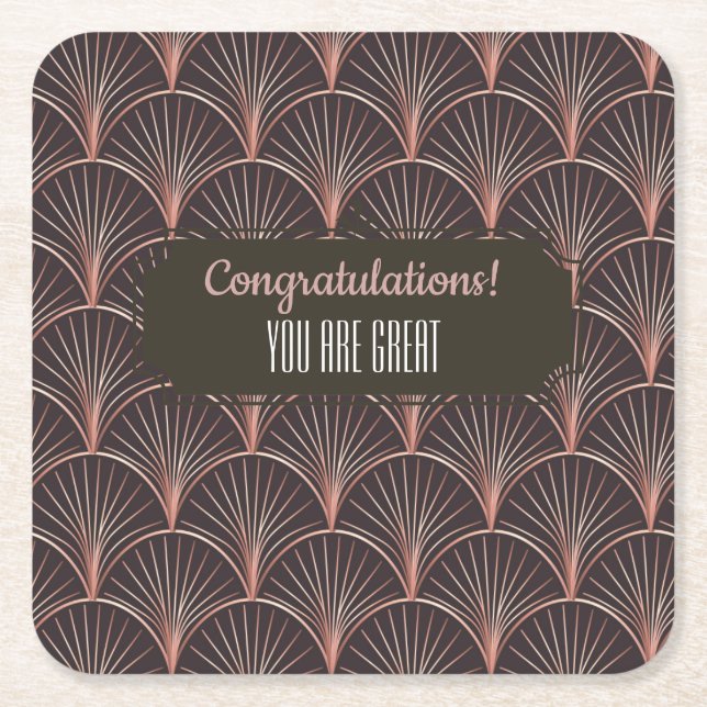 Sjöjungfru/geometrisk utformning underlägg papper kvadrat (Framsidan)