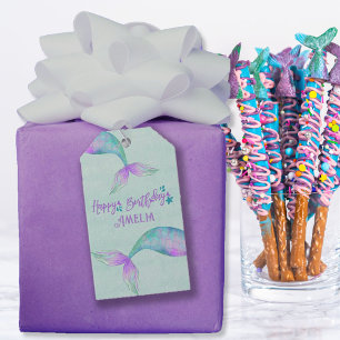 Sjöjungfru Gift Wrap Personlig Grattis på födelsed Presentetikett