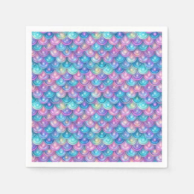 Sjöjungfru Girl Birthday Lila Rosa Pappersservett (Framsidan)