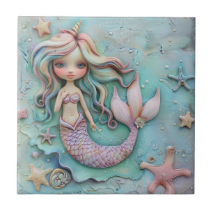 Sjöjungfru Girl Ocean Kakelplatta