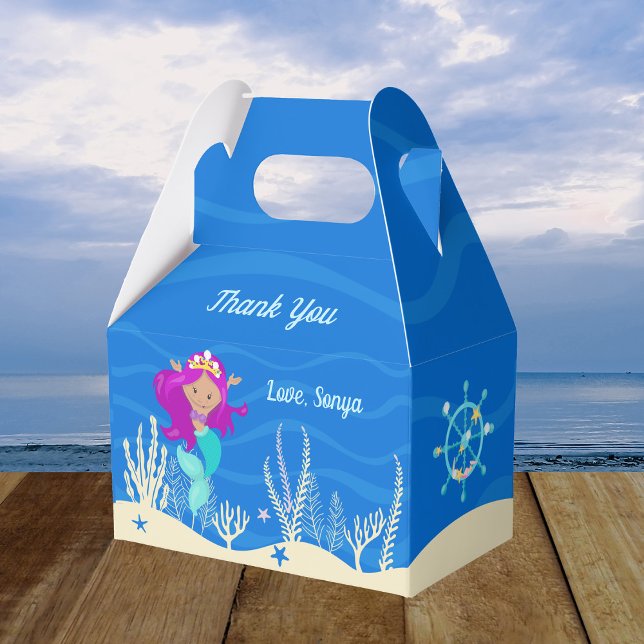 Sjöjungfru Girl Underwater Ocean Födelsedagsfest Presentaskar (Skapare uppladdad)