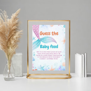 Sjöjungfru gissar att Baby Food Baby Shower spelsk Poster