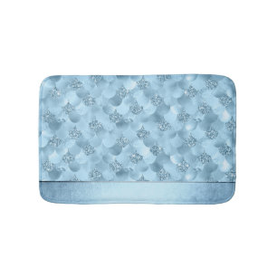 Sjöjungfru Glam Dusty Ice Blue Sheen Luster Badrumsmatta