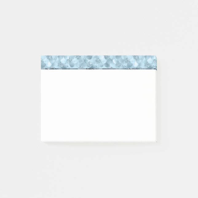 Sjöjungfru Glam  | Dusty Ice Blue Sheen Luster Post-it Block (Framsida)