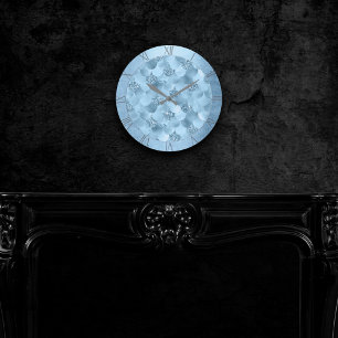 Sjöjungfru Glam Dusty Ice Blue Sheen Luster Rund Klocka