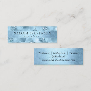 Sjöjungfru Glam Ice Blue Gnistra Social Media Mini Visitkort