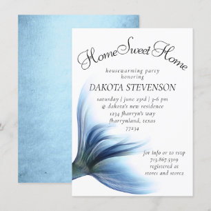 Sjöjungfru Glam Svan Dusty Ice Blue Home Sweet Inbjudningar