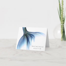 Sjöjungfru Glam Svan | Dusty Ice Blue Luster Anpas Anteckningskort