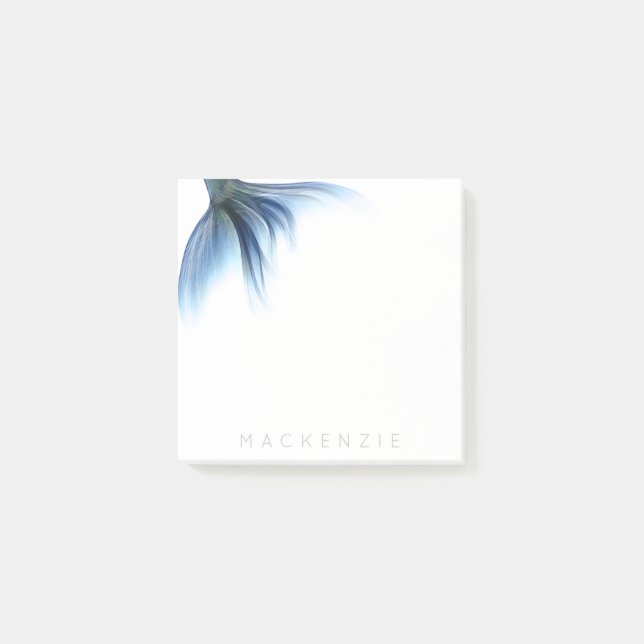 Sjöjungfru Glam Svan | Dusty Ice Blue Luster Anpas Post-it Block (Framsida)