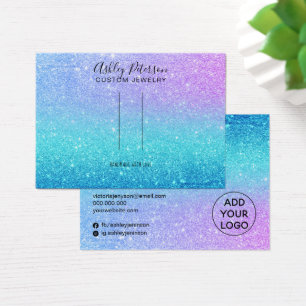 sjöjungfru glitter blå barrette hårklippsvisning visitkort
