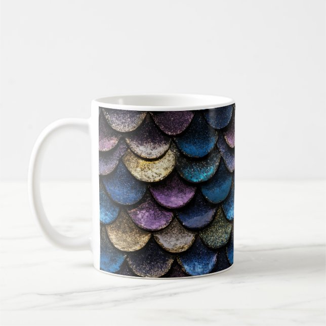 Sjöjungfru Glitter  Mönster Kaffemugg (Vänster)