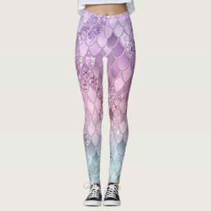 Sjöjungfru Glitter Scales #2a (Faux Glitter) #shin Leggings