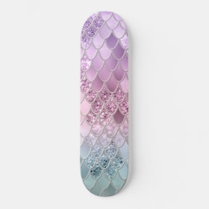 Sjöjungfru Glitter Scales #2a (Faux Glitter) #shin Mini Skateboard Bräda 18,5 Cm