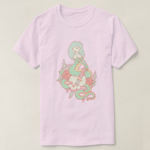 Sjöjungfru Goth Orm & Dödskalle T-Shirt Kawaii M