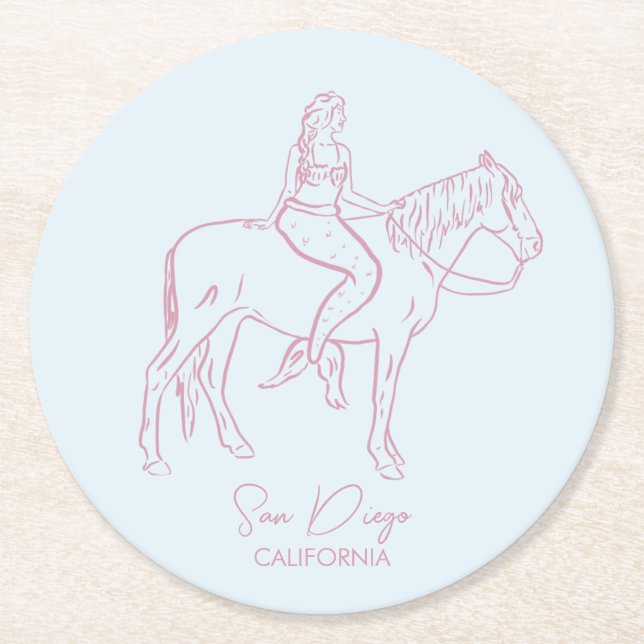 Sjöjungfru grafik underlägg papper rund (Framsidan)