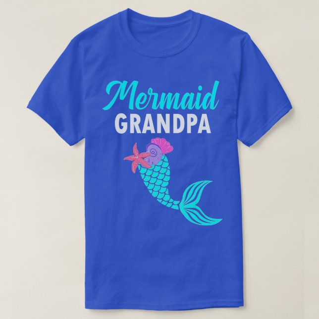 Sjöjungfru Grandpa Family Matching Sjöjungfru Birt T Shirt (Design framsida)