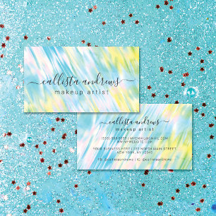 Sjöjungfru Grönt Aqua Blue HoloGraph Makeup Artist Visitkort