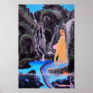 Sjöjungfru Grotto-dusch Poster