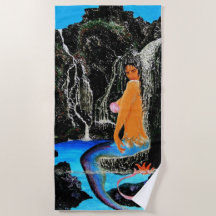 Sjöjungfru Grotto färska duschstranddukar i vatten