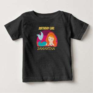 Sjöjungfru gul födelsedags T-Shirt