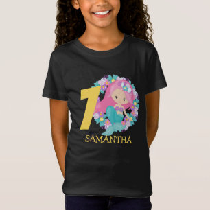 Sjöjungfru gult 7:e födelsedag T-Shirt