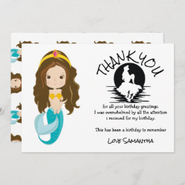 Sjöjungfru Gult Tack födelsedag Inbjudningar