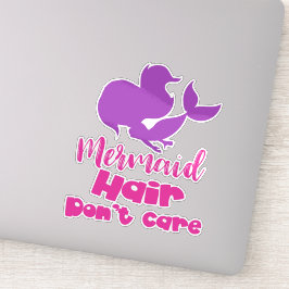 Sjöjungfru Hair bryr sig inte, Sjöjungfru Silhouet Klistermärken