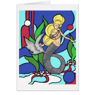 sjöjungfru hälsningskort